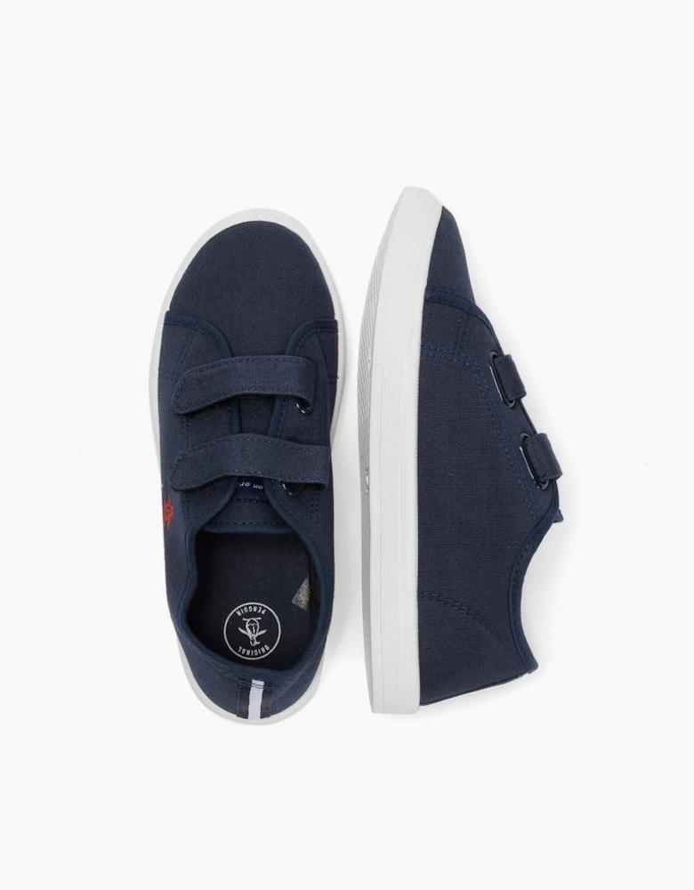 Penguin Junior Sparton Velcro Navy/Red Trainers