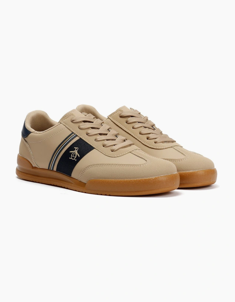 Penguin Gaz Men's Beige/Navy Trainers