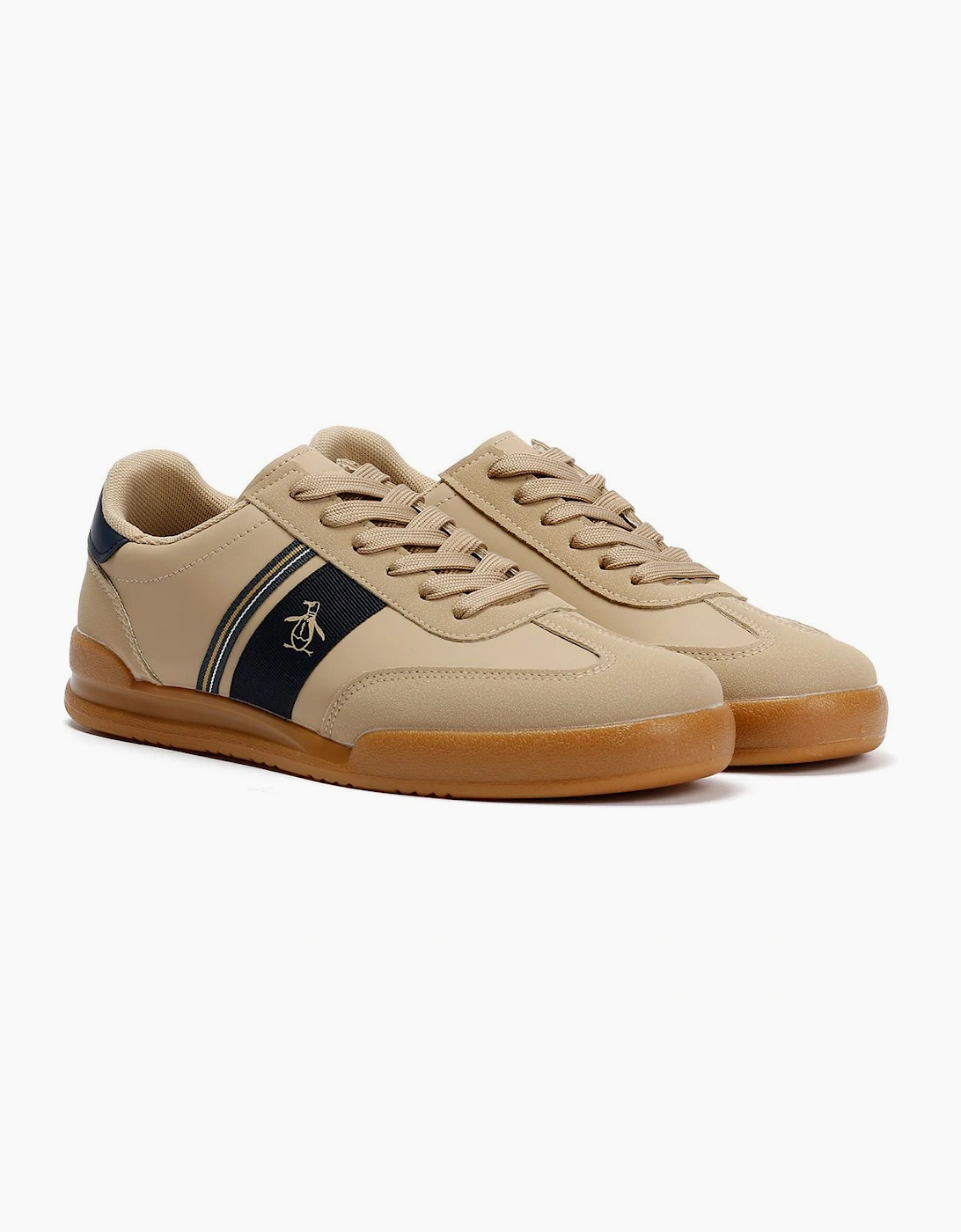 Penguin Gaz Men's Beige/Navy Trainers, 9 of 8