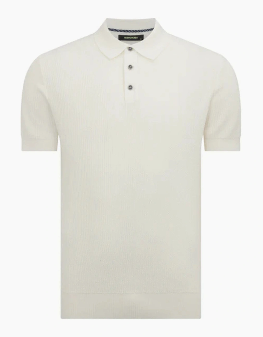 Remus Uomo Knitted Polo 18826 01 White, 5 of 4