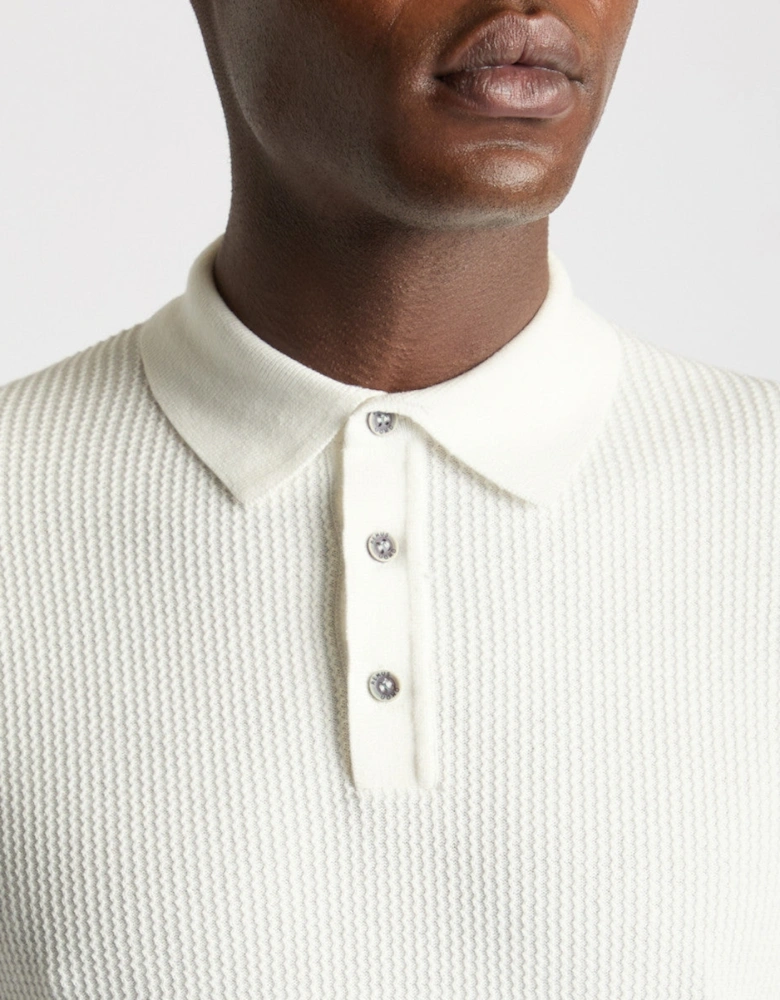 Remus Uomo Knitted Polo 18826 01 White