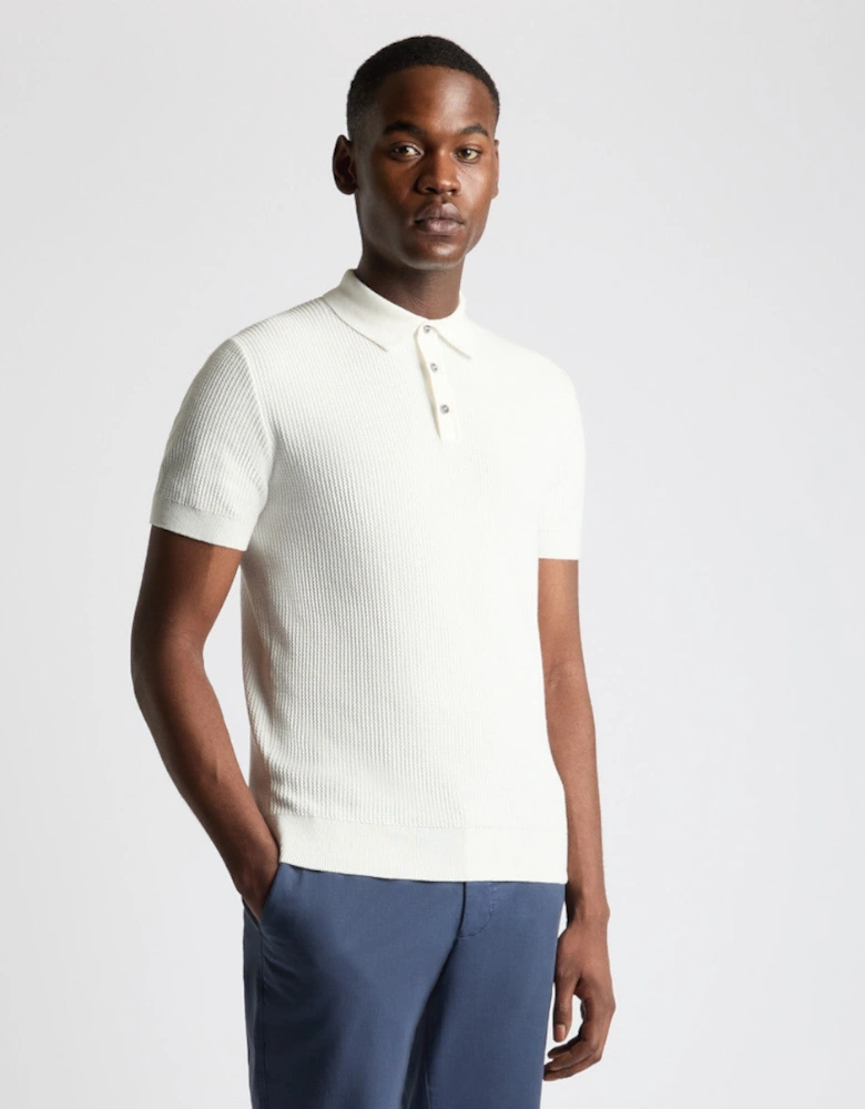 Remus Uomo Knitted Polo 18826 01 White