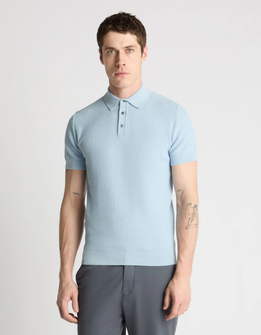 Remus Uomo Knitted Polo 18826 22 Blue