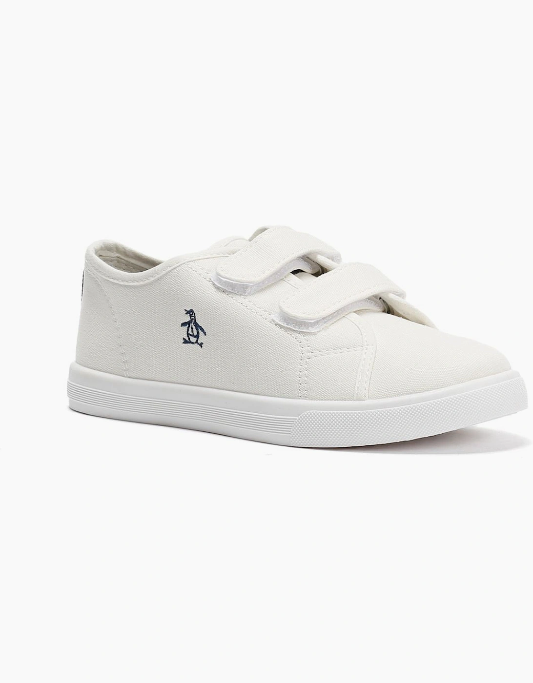 Penguin Junior Sparton Velcro White/Navy Trainers