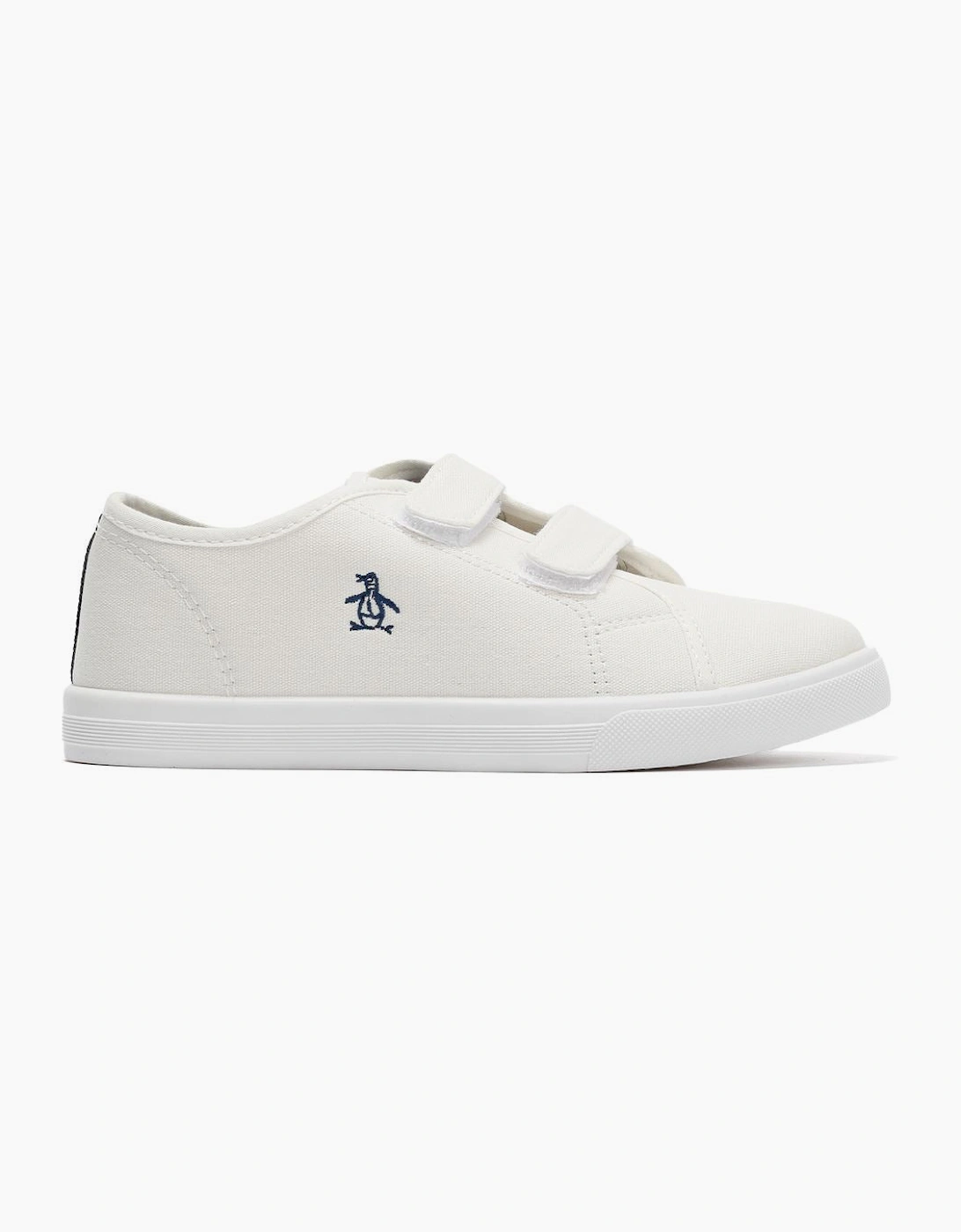 Penguin Junior Sparton Velcro White/Navy Trainers
