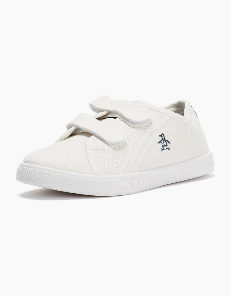 Penguin Junior Sparton Velcro White/Navy Trainers