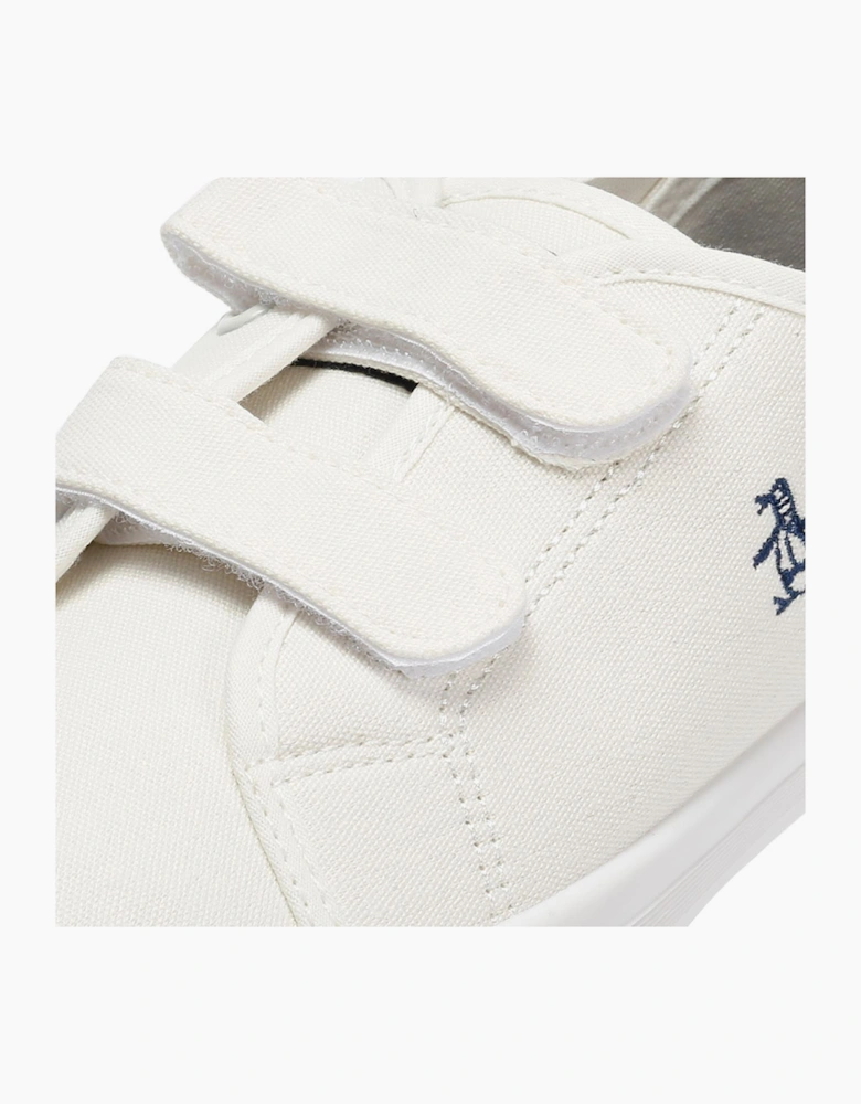 Penguin Junior Sparton Velcro White/Navy Trainers