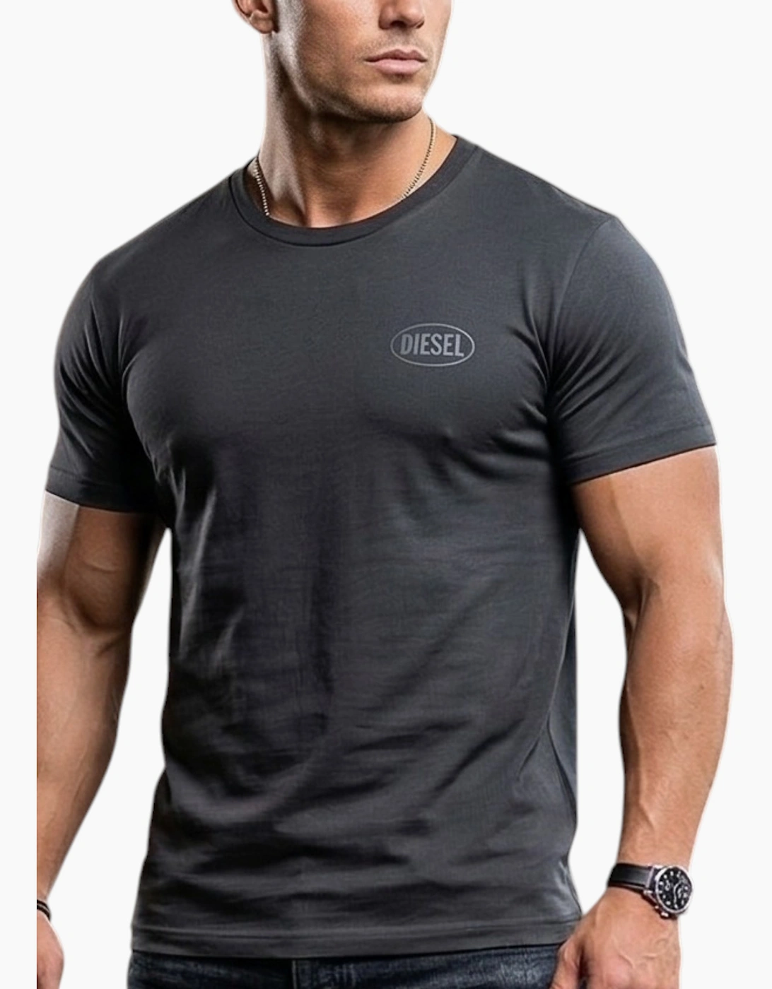 Diesel Mens T Shirts T-Adjust-V9 Graphic Logo Print