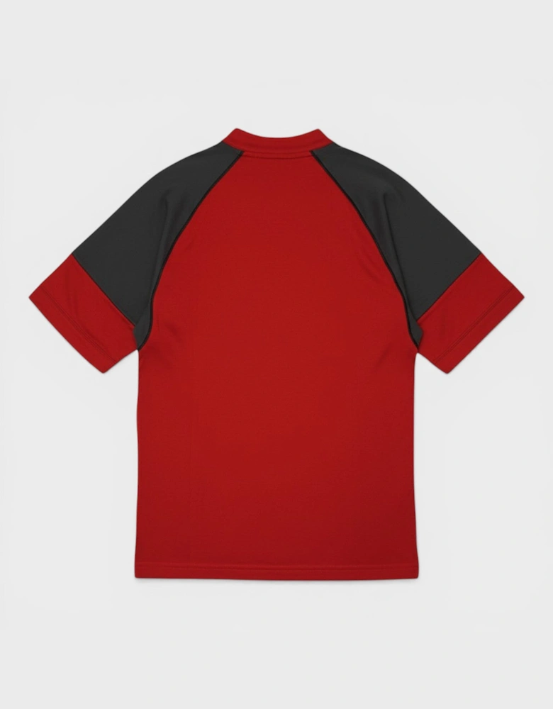 Agassi Zip Up T-Shirt Kids Red Black
