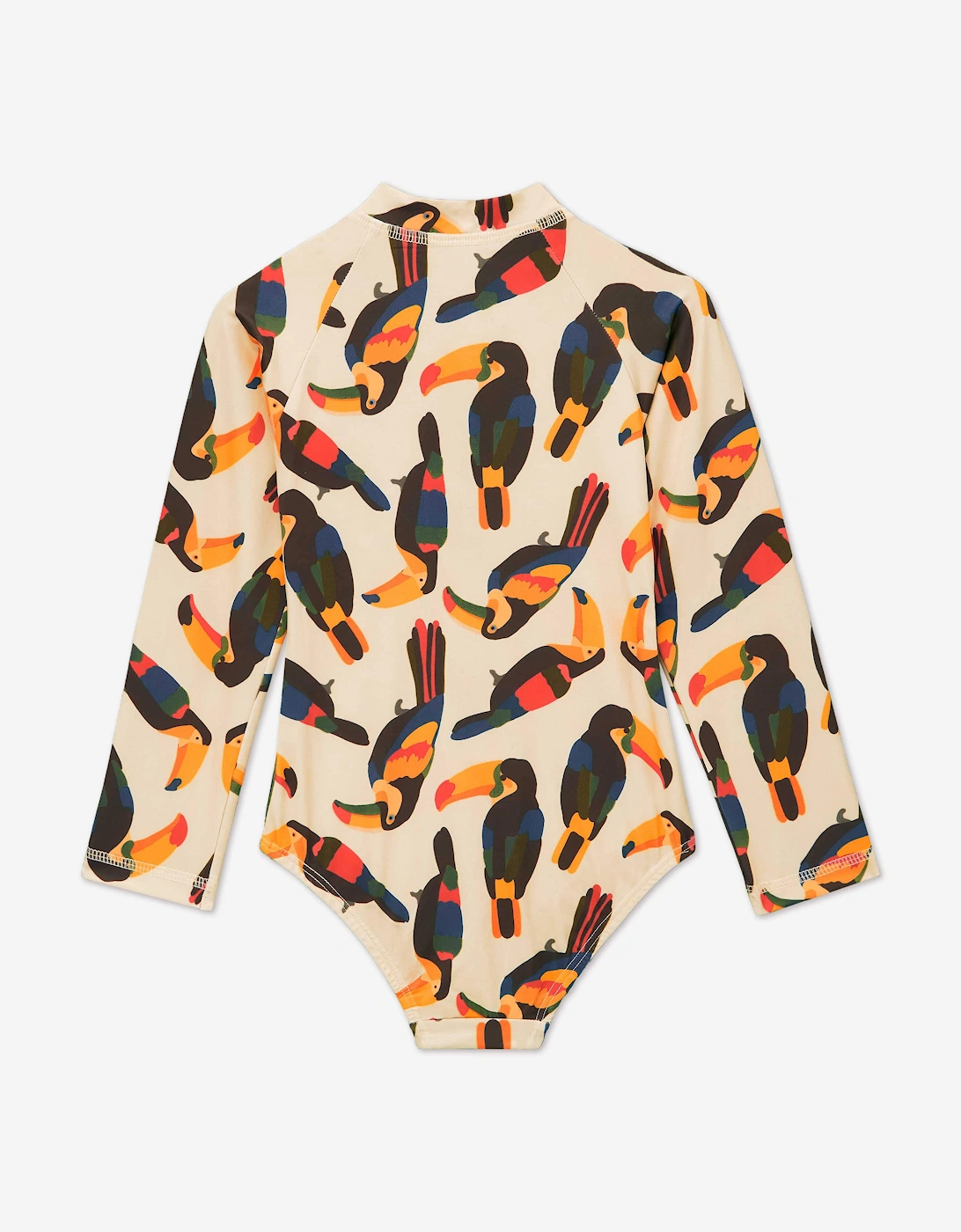 Roarsome Girls Toucan Swimsuit in Beige (UPF50+)