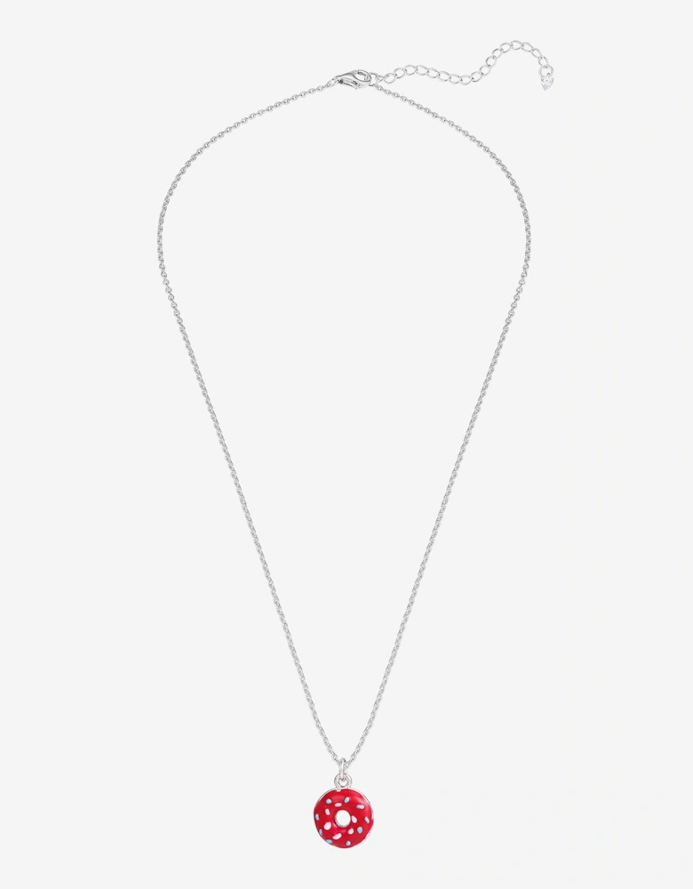 Secret Spoils Girls Red Doughnut Necklace in Silver (40cm)
