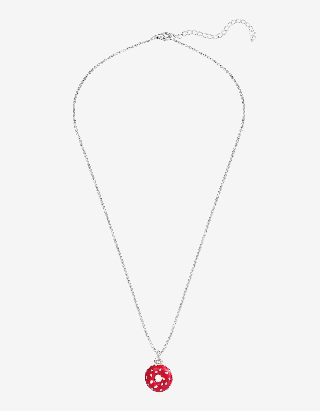 Secret Spoils Girls Red Doughnut Necklace in Silver (40cm)