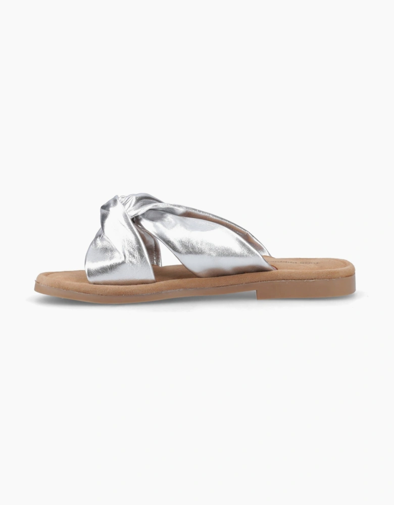 Hush Puppies AMY WIDE FIT Womens Cross Strap Sandals Silver