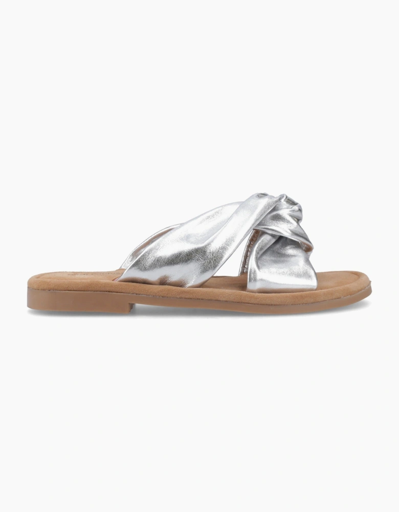 Hush Puppies AMY WIDE FIT Womens Cross Strap Sandals Silver