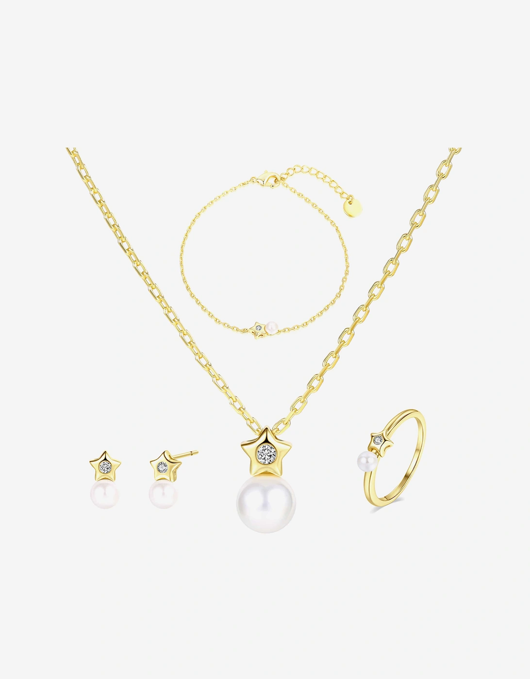Secret Spoils Girls Star 5 Piece Jewellery Set in Gold (40cm)