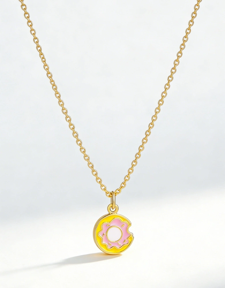 Secret Spoils Girls Yellow Doughnut Necklace in Gold (40cm)