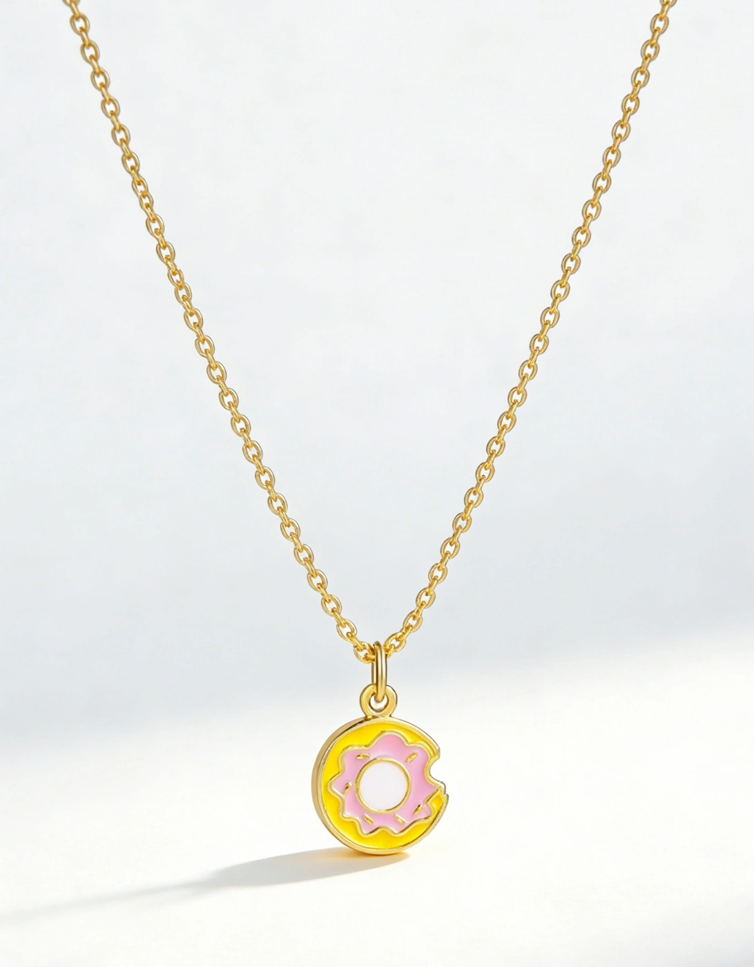 Secret Spoils Girls Yellow Doughnut Necklace in Gold (40cm)
