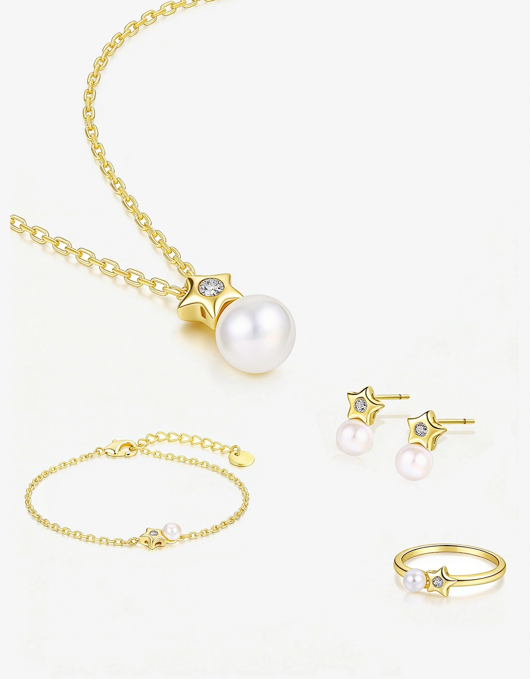 Secret Spoils Girls Star 5 Piece Jewellery Set in Gold (40cm)