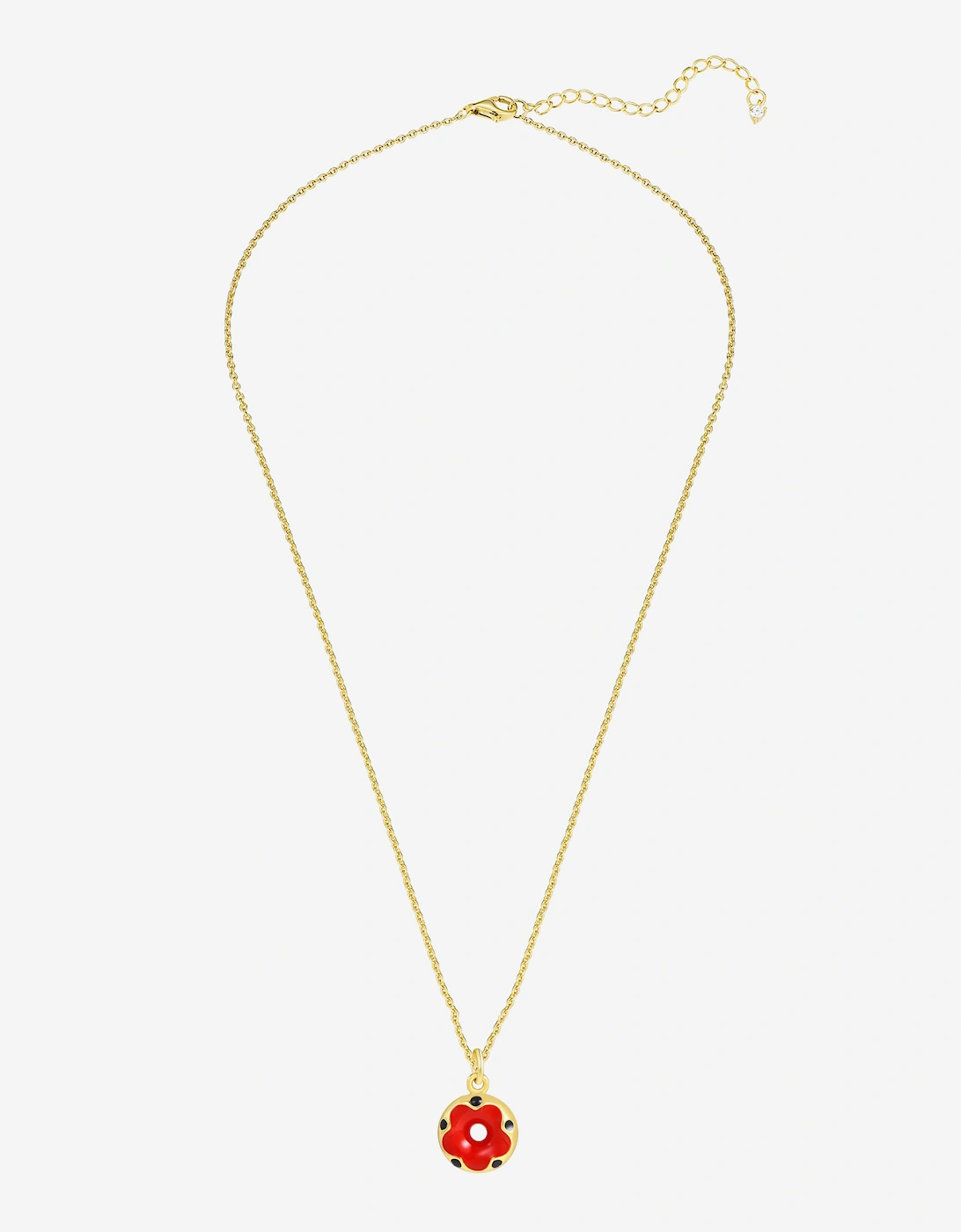 Secret Spoils Girls Red Doughnut Flower Necklace in Gold (40cm), 7 of 6