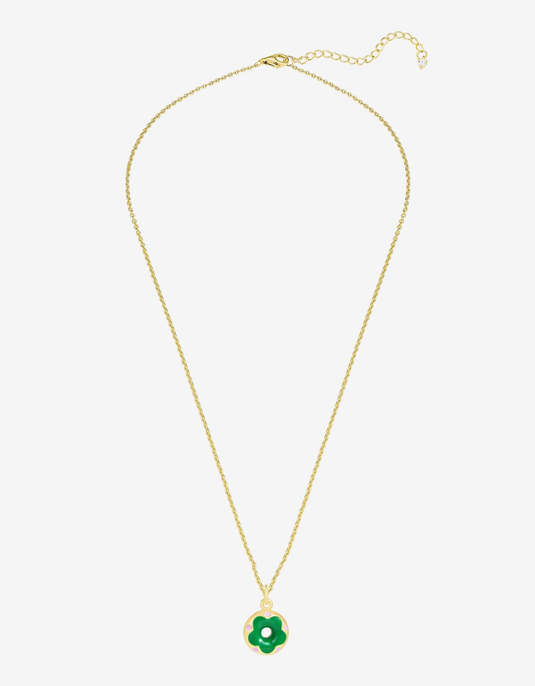 Secret Spoils Girls Green Doughnut Flower Necklace in Gold (40cm), 7 of 6