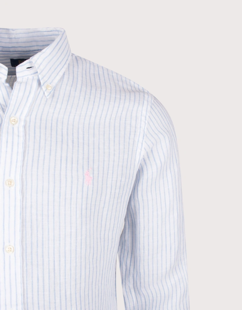 Custom Fit Striped Linen Shirt