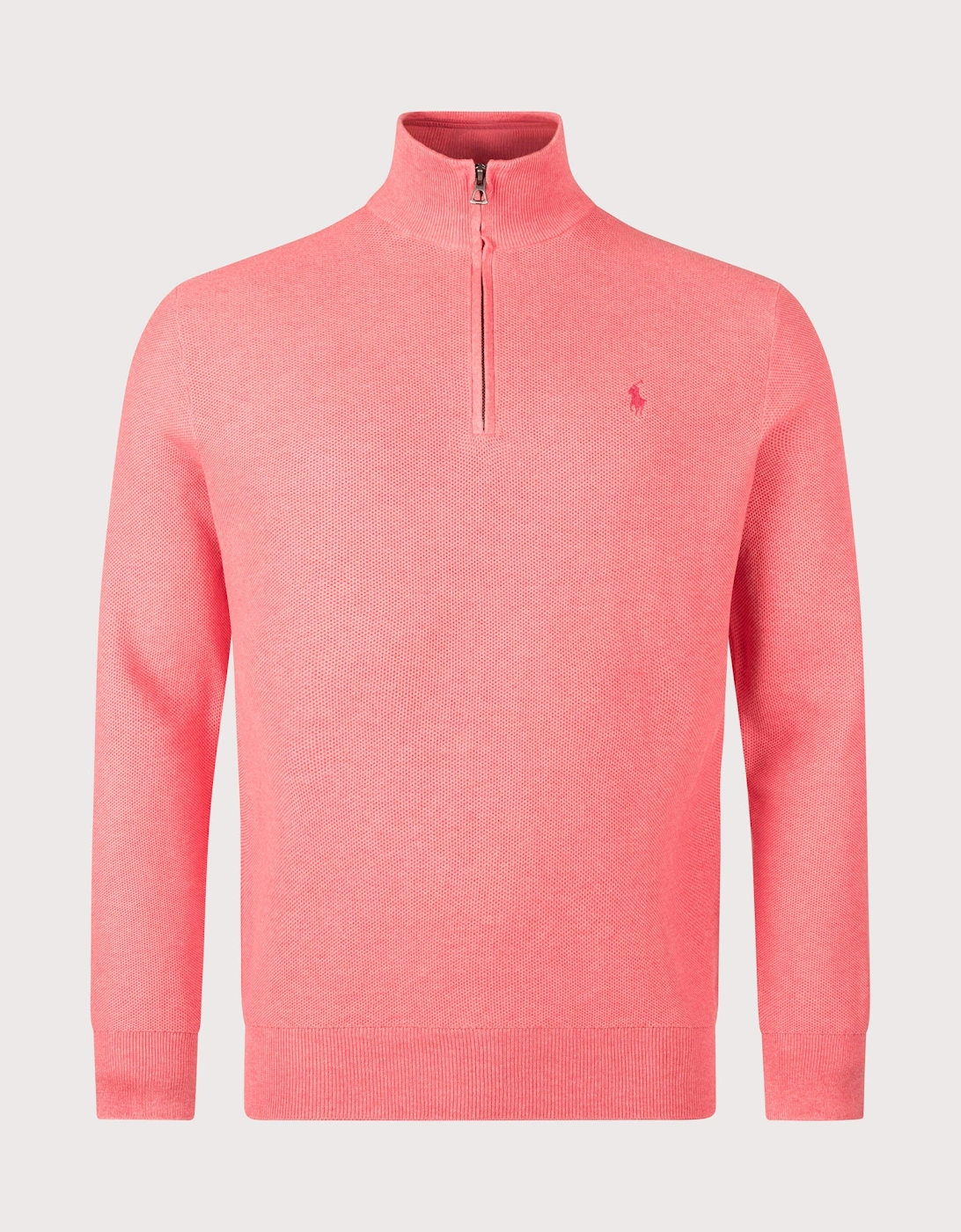 Mesh Knit Cotton Quarter Zip Jumper, 4 of 3
