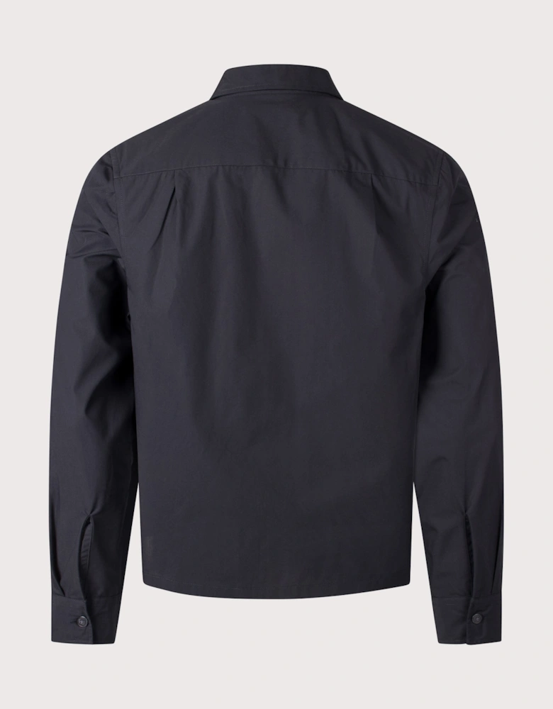 Regular Fit Zip Through Poplin Overshirt