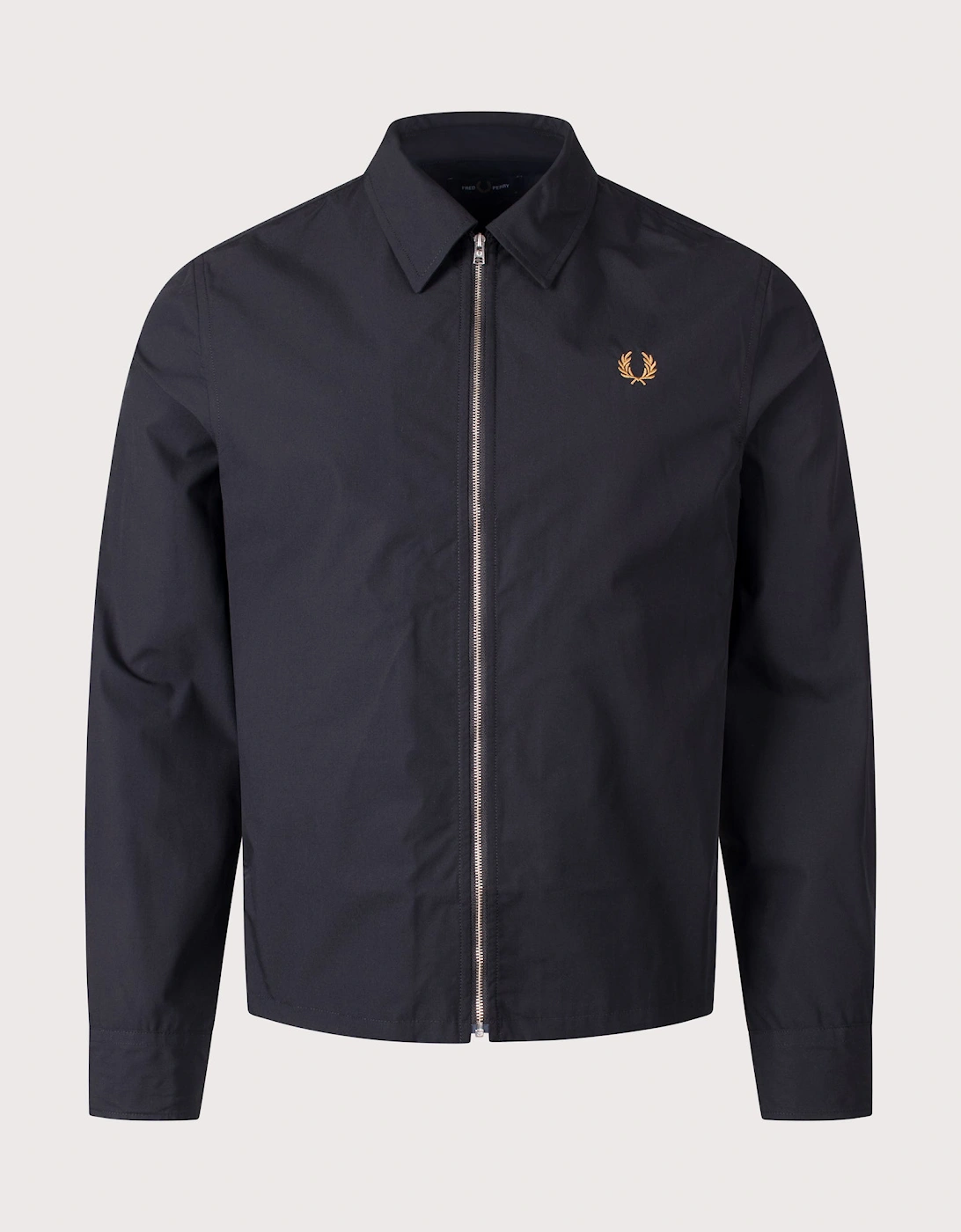 Regular Fit Zip Through Poplin Overshirt