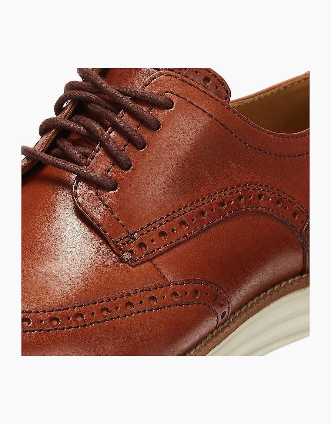 Cole Haan Original Grand Short wing Oxford Mens Brown / White Brogues