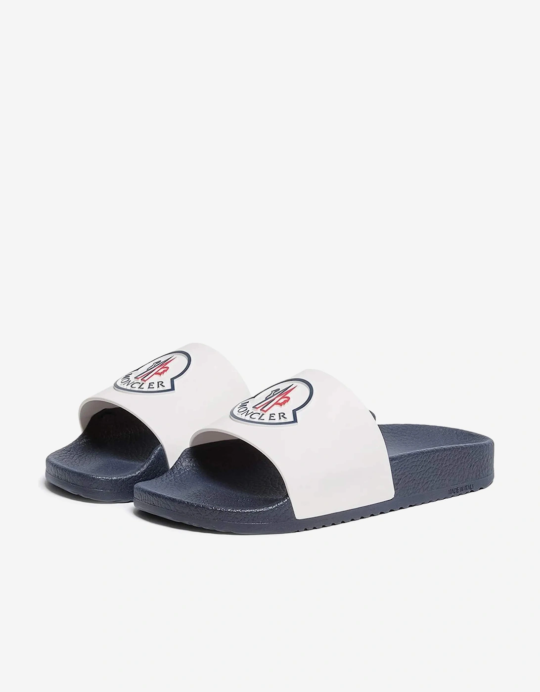Moncler Enfant Kids Petit Basile Logo Sliders in White