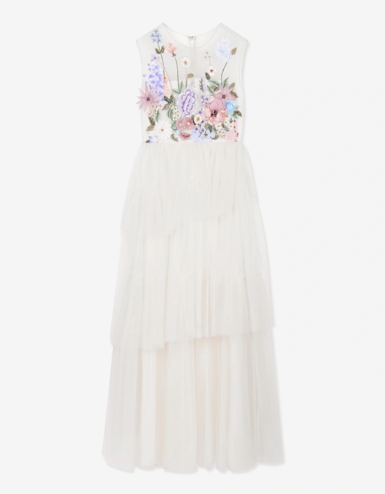 Maison Ava Girls Madeline Tulle Occasion Dress in Ivory