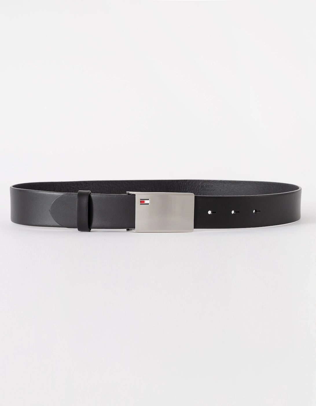 Tommy Hilfiger TH Plaque Mens Adjustable Belt 3.5cm - Black