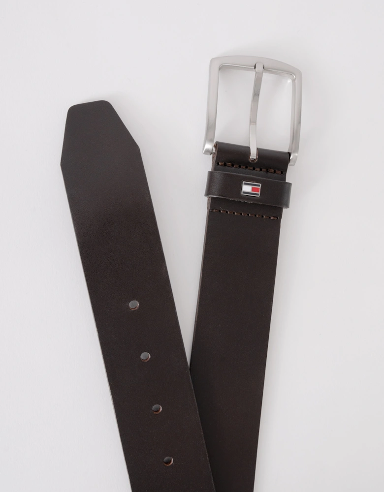 Tommy Hilfiger Denton Mens Belt 4cm - Dark Brown