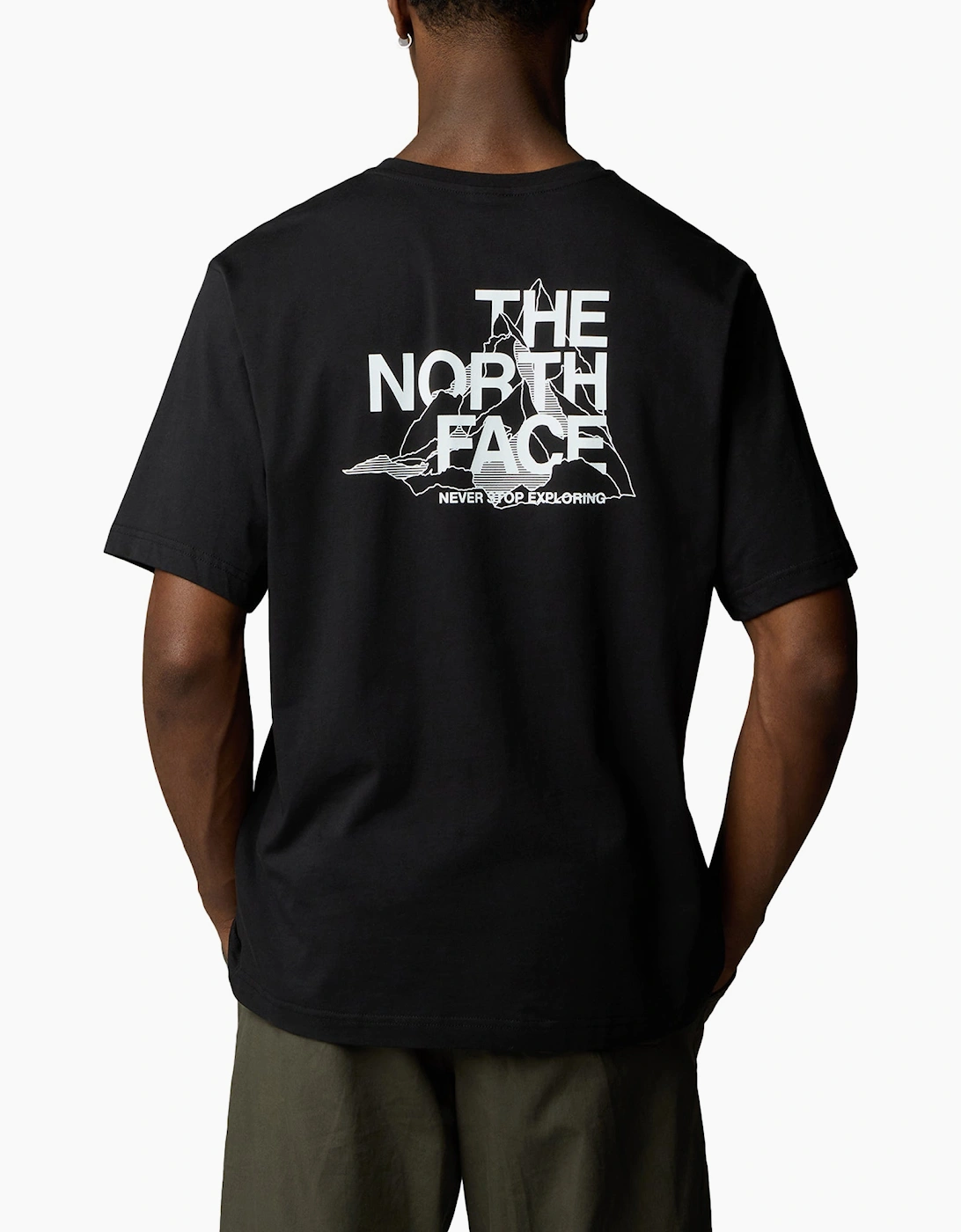 The North Face Mens T Shirts Mountain Sketch Print Short Sleeve Crew Neck Tee