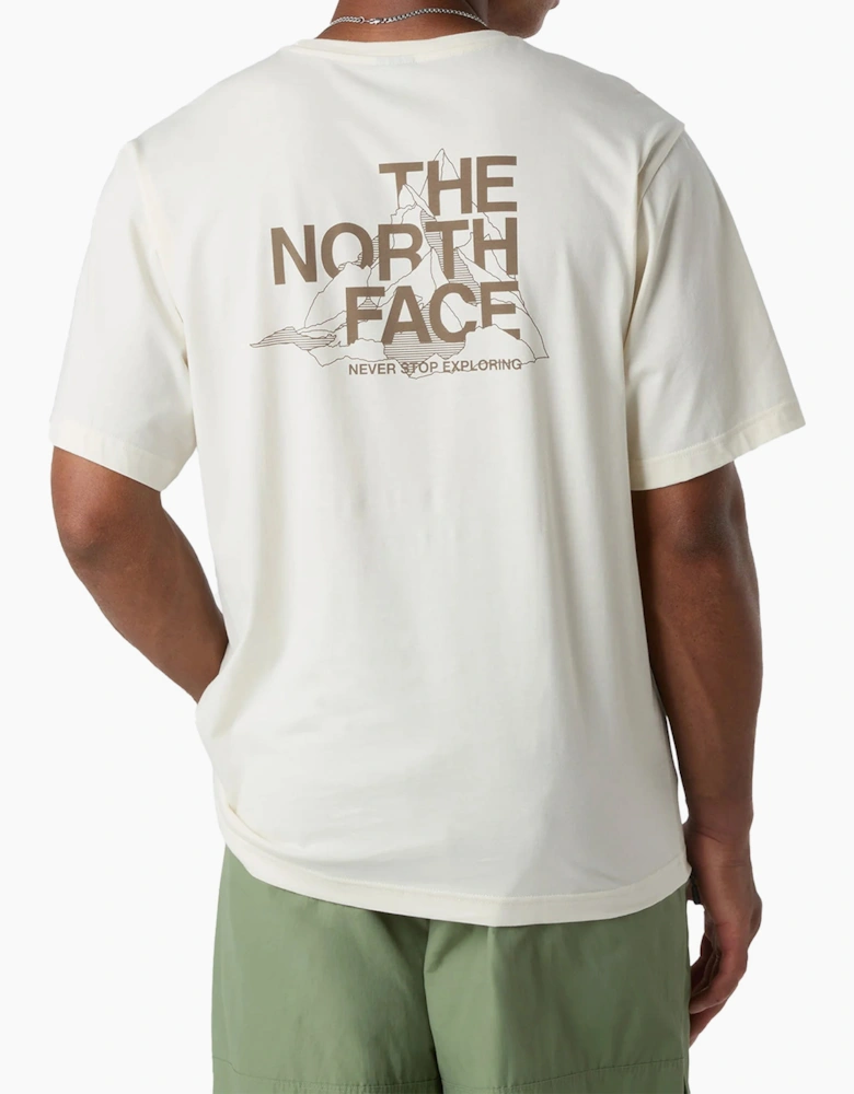 The North Face Mens T Shirts Mountain Sketch Print Short Sleeve Crew Neck Tee