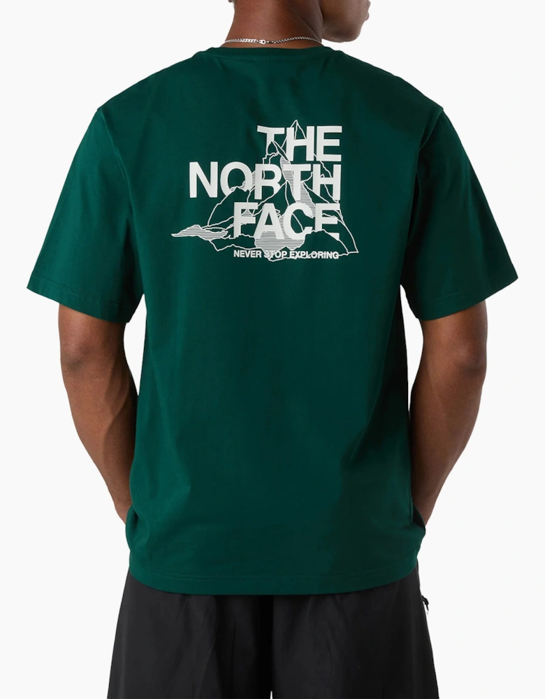 The North Face Mens T Shirts Mountain Sketch Print Short Sleeve Crew Neck Tee