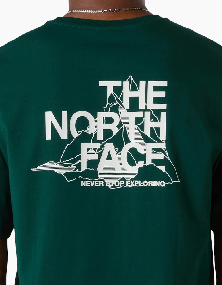 The North Face Mens T Shirts Mountain Sketch Print Short Sleeve Crew Neck Tee