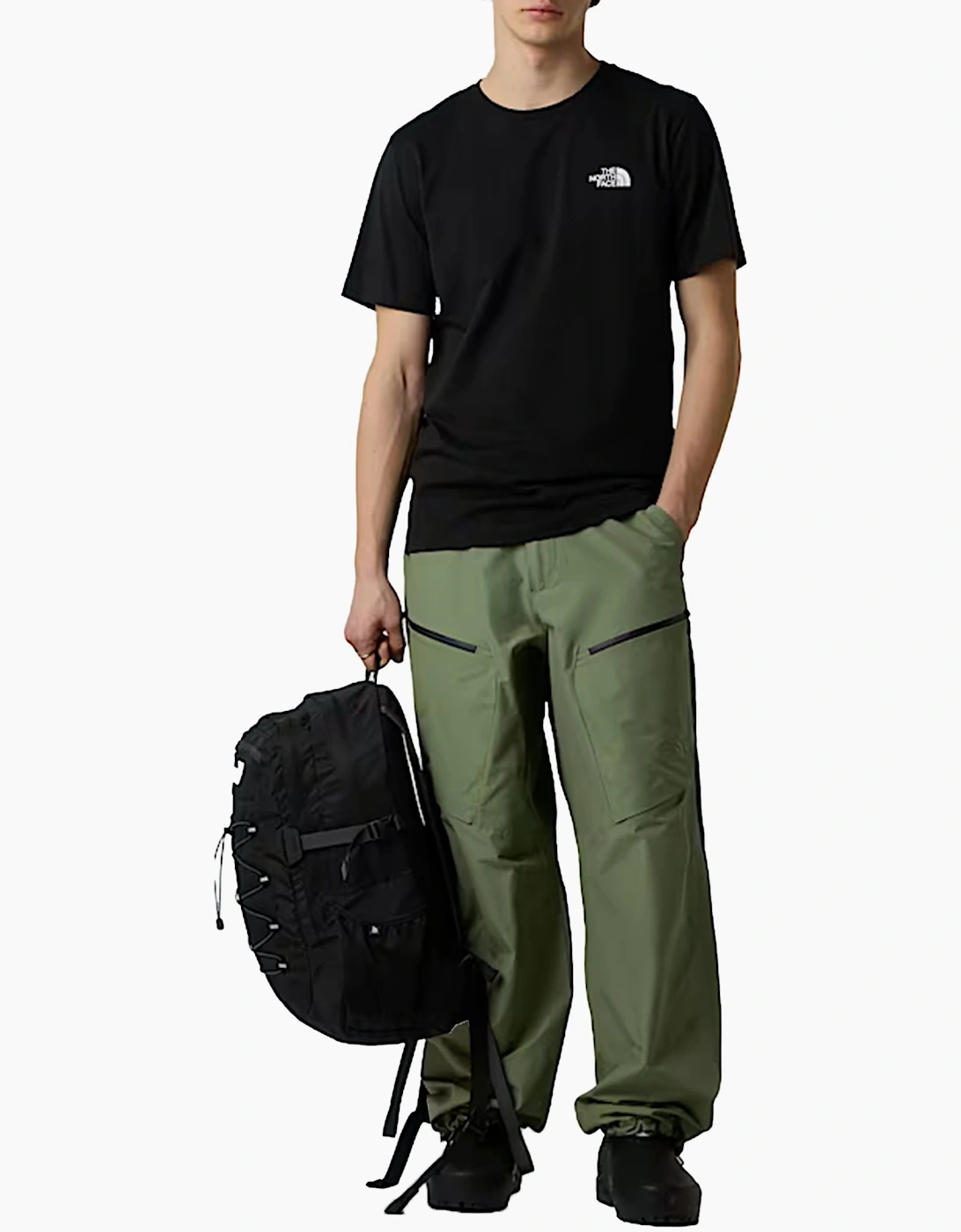 The North Face Mens Vertical Logo T-Shirts Crew Neck Short Sleeve Soft Cotton Tee