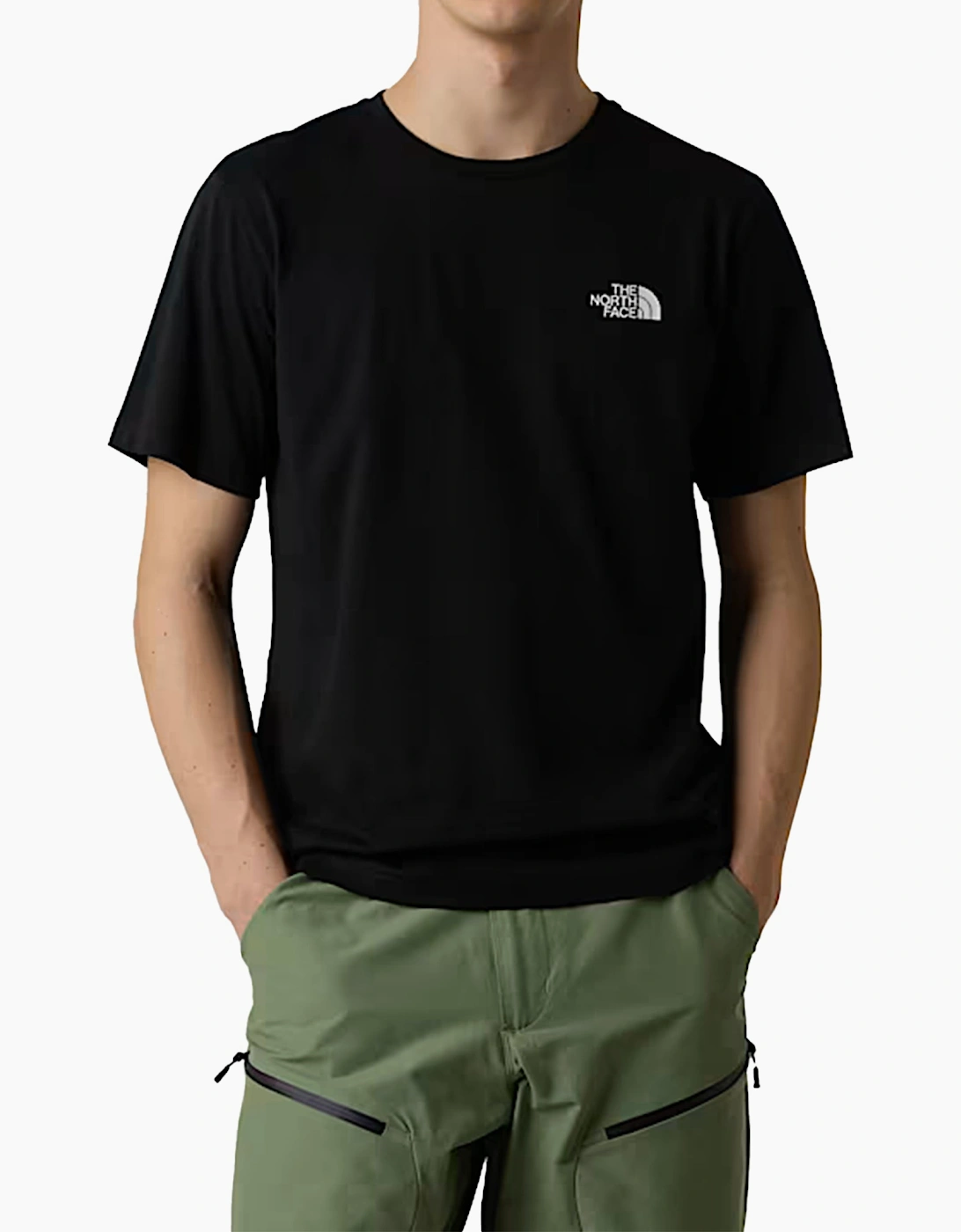 The North Face Mens Vertical Logo T-Shirts Crew Neck Short Sleeve Soft Cotton Tee