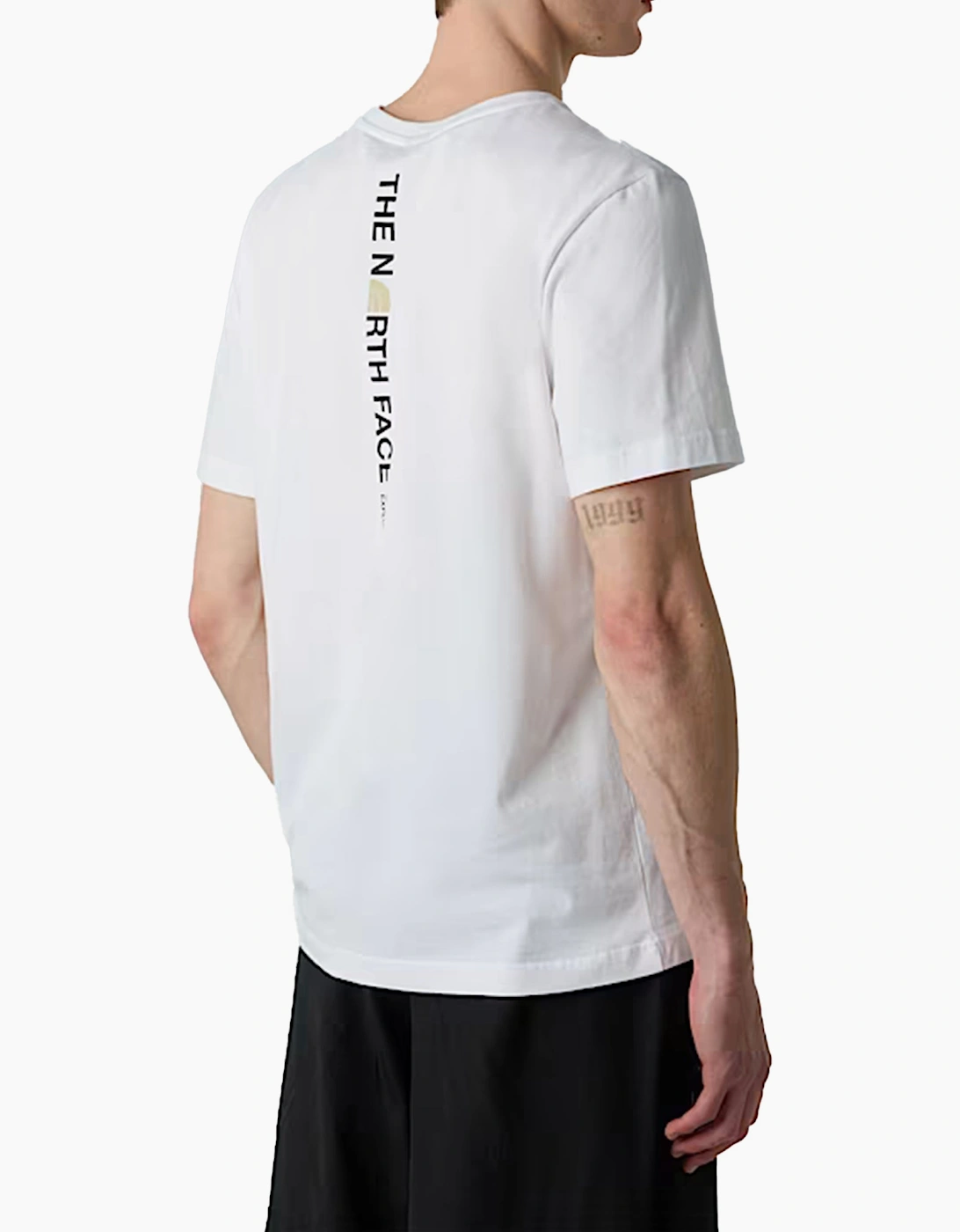 The North Face Mens Vertical Logo T-Shirts Crew Neck Short Sleeve Soft Cotton Tee