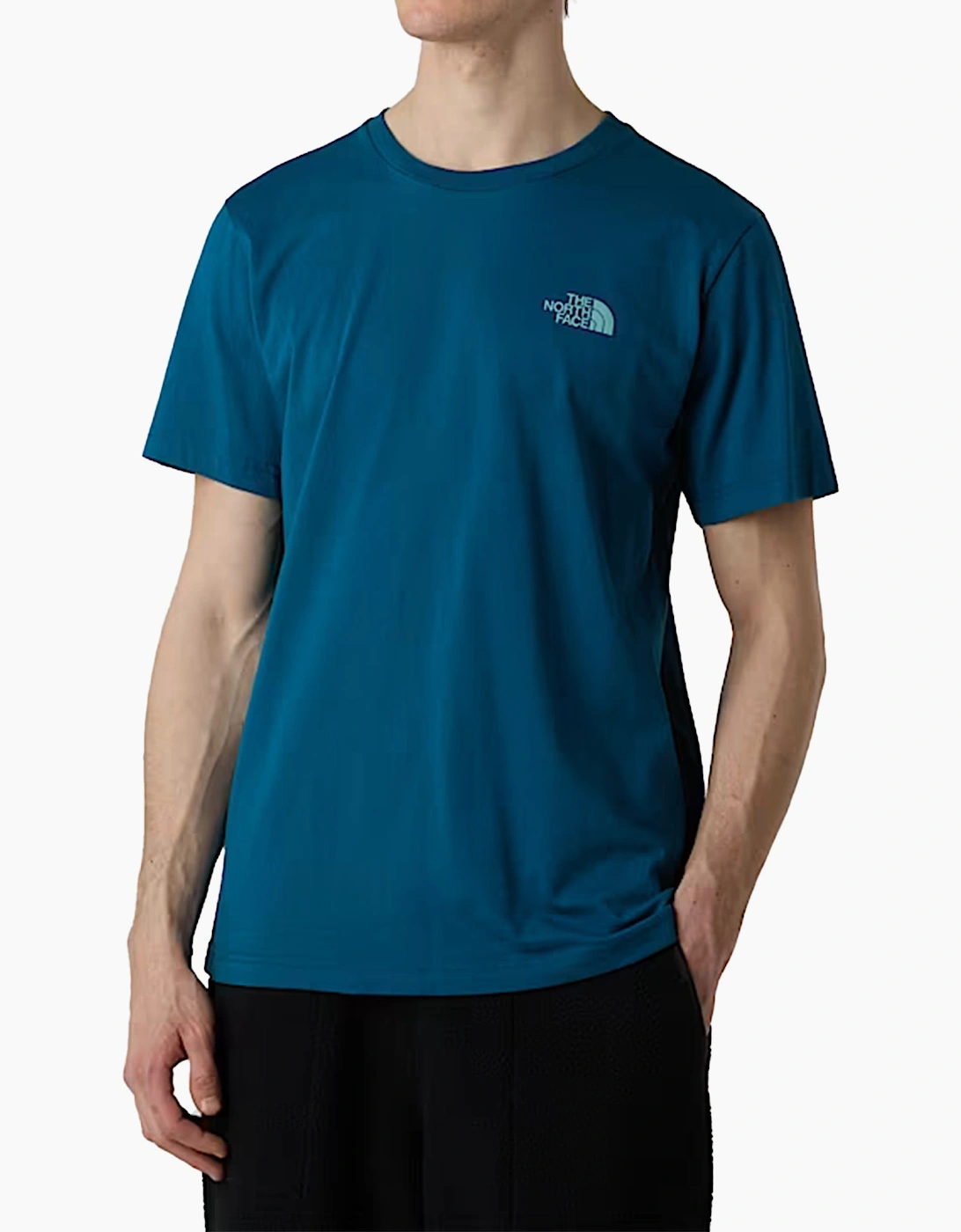 The North Face Mens Vertical Logo T-Shirts Crew Neck Short Sleeve Soft Cotton Tee