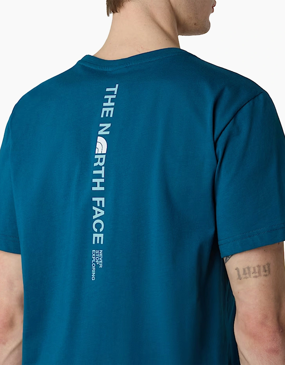 The North Face Mens Vertical Logo T-Shirts Crew Neck Short Sleeve Soft Cotton Tee