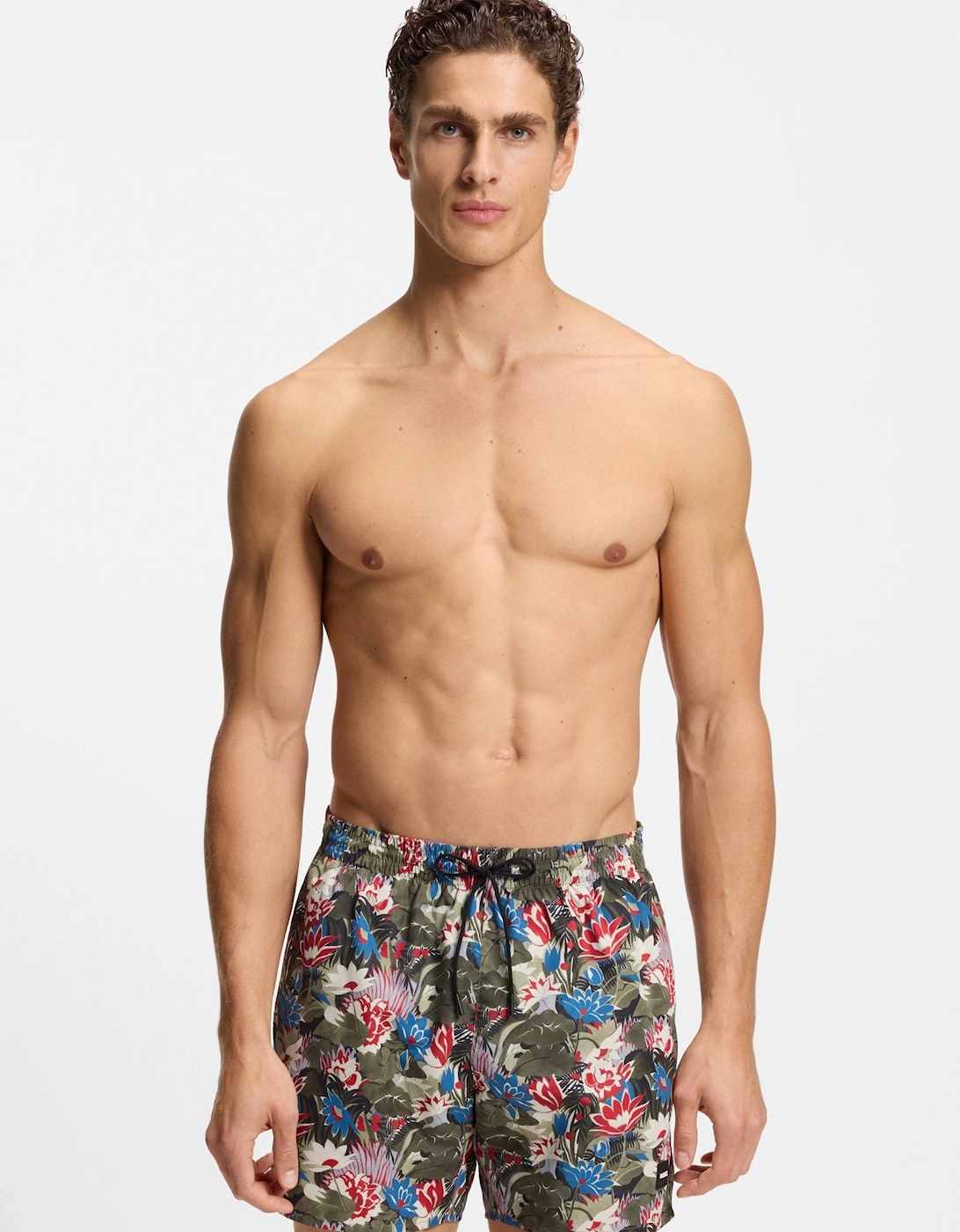 BOSS Black Piranha Swim Shorts S1-26 351 Open Green