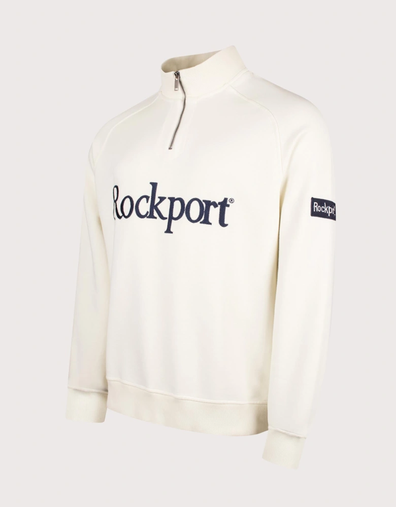 Relaxed Fit Boston Logo Quarter Zip Sweatshirt