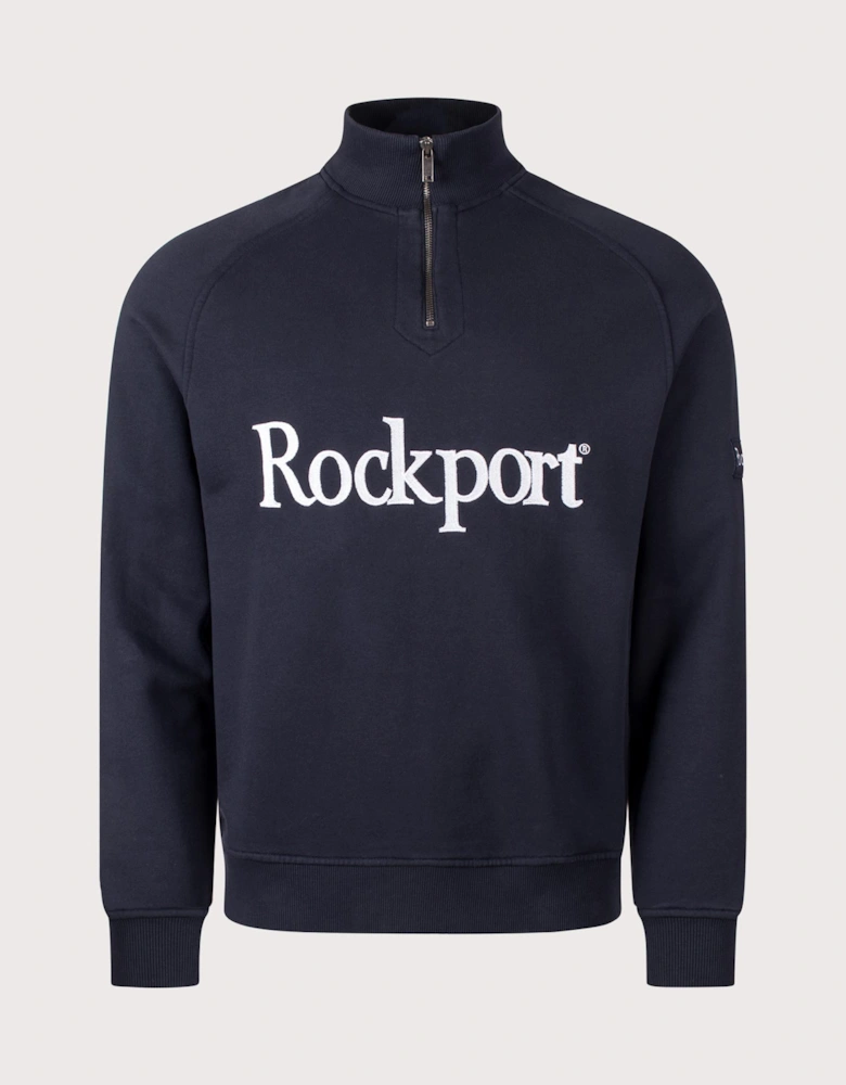 Relaxed Fit Boston Logo Quarter Zip Sweatshirt