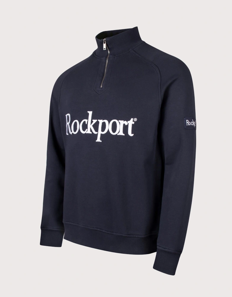 Relaxed Fit Boston Logo Quarter Zip Sweatshirt