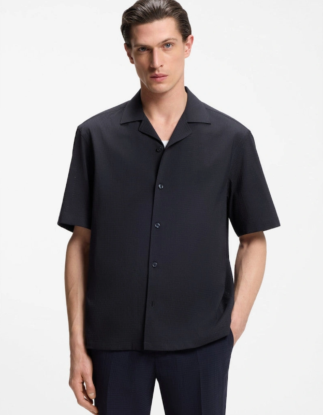 BOSS Black P LARS CAMP 262 Shirt 404 Dk Blue
