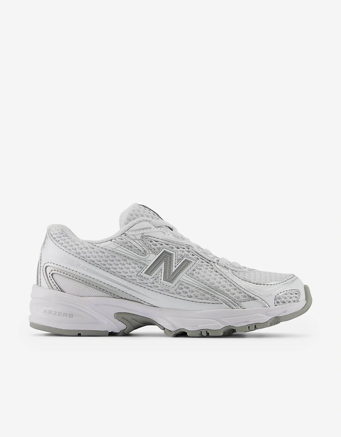 New Balance Kids 740 Bungee Lace Trainers in White, 6 of 5