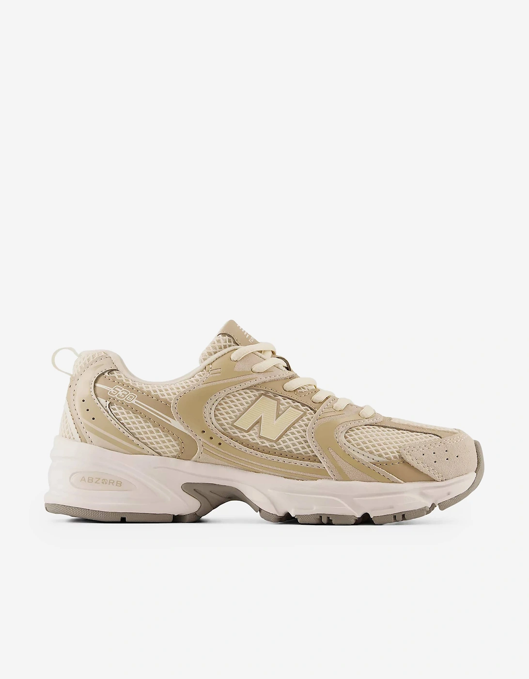 New Balance Girls Cream 'S 530 Lace Trainers In Beige  Size 35.5 Kids