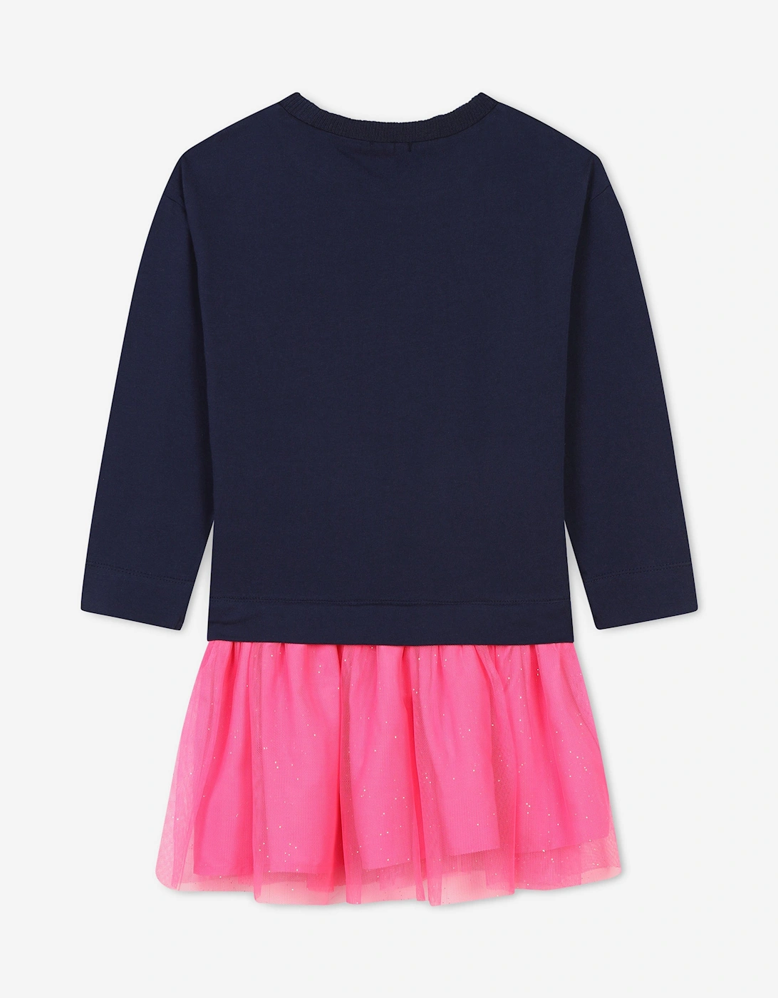 Billieblush Girls Bimaterial T-Shirt Dress in Navy